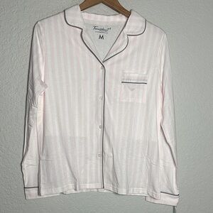 NEW Faceplant Dreams Pink Striped Lucy Pajama Top Organic Cotton Bamboo Rayon